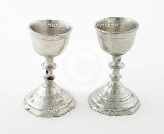 Pair of Small Chalices, France, Early 18th century. Creator: Unknown.