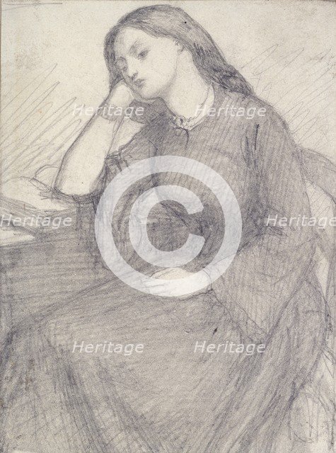 Portrait of Elizabeth Siddal, seated, c1840s Artist: Dante Gabriel Rossetti.