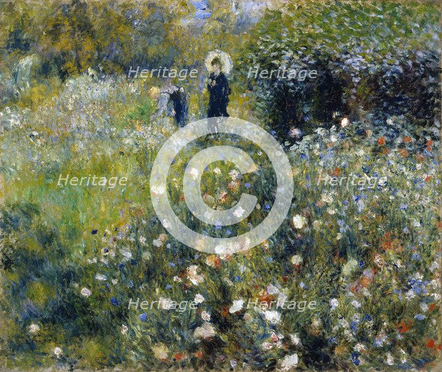 Woman with a Parasol in a Garden, 1875. Artist: Renoir, Pierre Auguste (1841-1919)