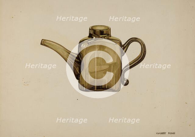 Whale Oil Lamp Filler, c. 1939. Creator: Harry King.