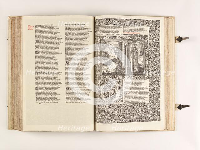 The Kelmscott Chaucer - The Works of Geoffrey Chaucer Now Newly Imprinted, 1896. Creator: Sir Edward Coley Burne-Jones.