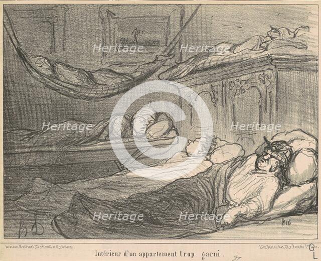 L'Interieur d'un appartement trop garni..., 19th century. Creator: Honore Daumier.