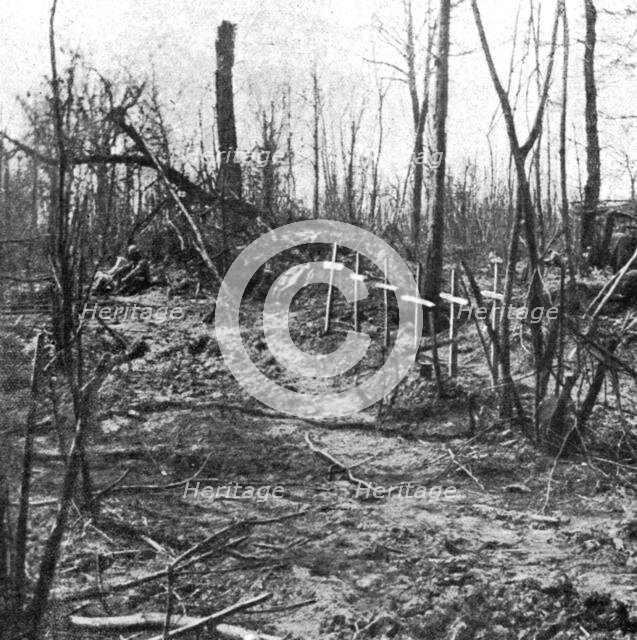 ''Tombes de soldats dans le bois d'Avocourt', 1916. Creator: Unknown.