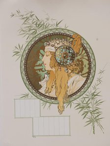Byzantine Heads: Blonde (Calendar), 1897. Creator: Mucha, Alfons Marie (1860-1939).