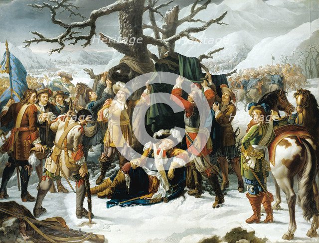 Maréchal de Turenne Asleep on the Eve of the Battle of Turckheim. Artist: Lebel, Charles-Jacques (active Early 19th cen.)