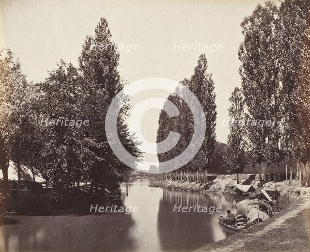 River With Trees (India), Printed 1868 circa. Creator: Samuel Bourne.