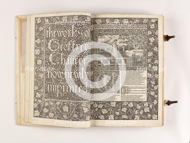 The Kelmscott Chaucer - The Works of Geoffrey Chaucer Now Newly Imprinted, 1896. Creator: Sir Edward Coley Burne-Jones.