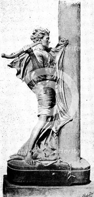 Jack Crawford, the Hero of Camperdown, nailing the flag to the mast, 1890. Creator: Joseph Swain.