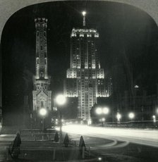 "The Man-made Star" - Lindbergh Beacon, Palmolive Building, Chicago, Illinois.', 1930s. Creator: Unknown.