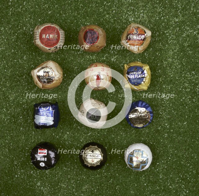 Selection of wrapped golf balls, 20th century. Artist: Hutchison Main & Company