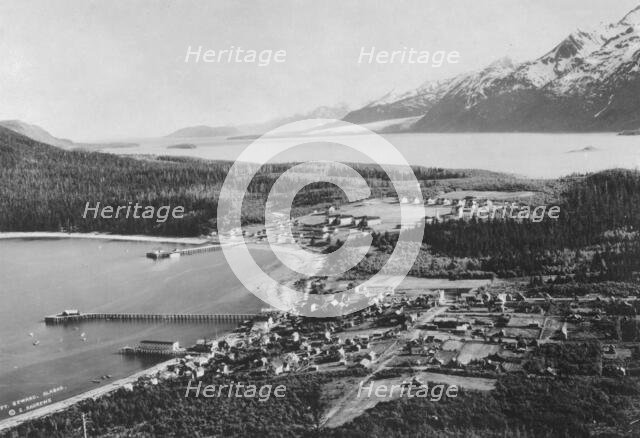 Aerial view of Haines, location of Fort Seward, between c1900 and c1930. Creator: Unknown.