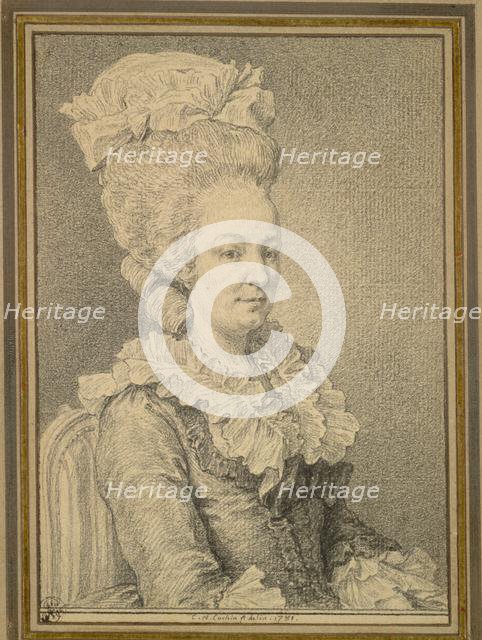 Half-length Portrait of a Seated Woman, 1781. Creator: Charles-Nicolas Cochin (French, 1715-1790).