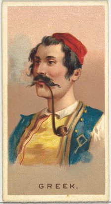 Greek, from World's Smokers series (N33) for Allen & Ginter Cigarettes, 1888. Creator: Allen & Ginter.