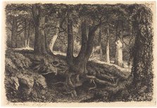 L'arbre aux racines (Tree with Roots), published 1849. Creator: Eugene Blery.