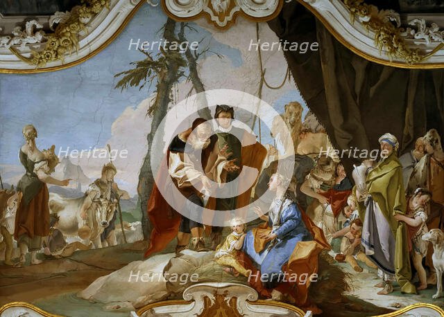 Rachel Hiding the Teraphim from her Father Laban, ca 1728. Creator: Tiepolo, Giambattista (1696-1770).