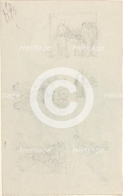 Studies of a Sickbed and Decorations for the Façade of Buckingham Palace [recto and verso], 1820/182 Creator: John Flaxman.