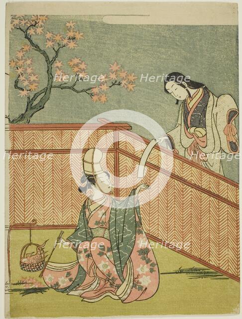 Burning Autumn Maple Leaves, 1765. Creator: Suzuki Harunobu.