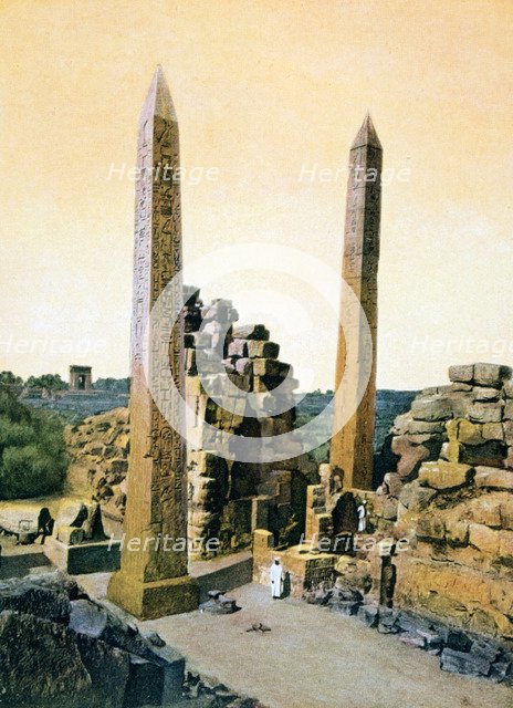 Queen Hatshepsut obelisk, Temple of Amun, Karnak, Luxor, Egypt, 20th Century. Artist: Unknown