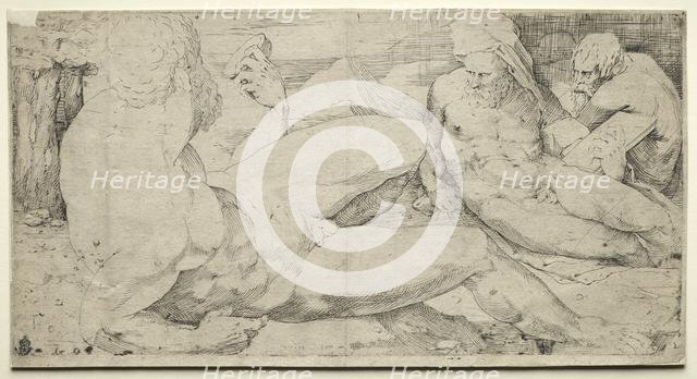 Three Male Nudes, second quarter 1500s. Creator: Domenico Beccafumi (Italian, 1486-1551).