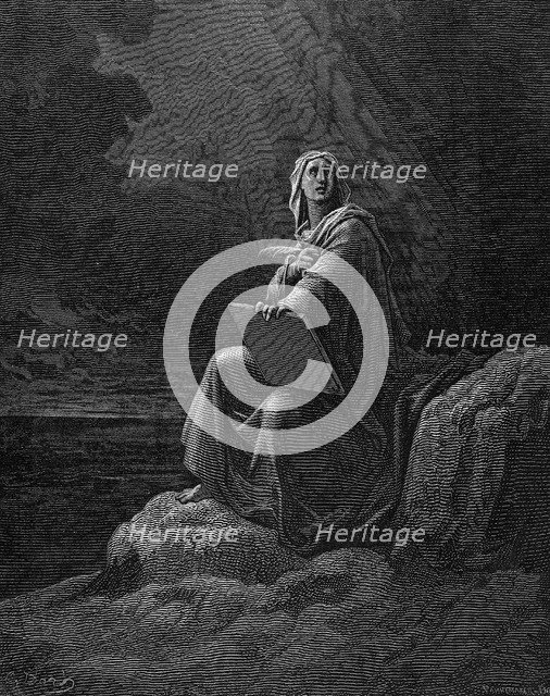 St John on Patmos, 1865-1866. Artist: Unknown