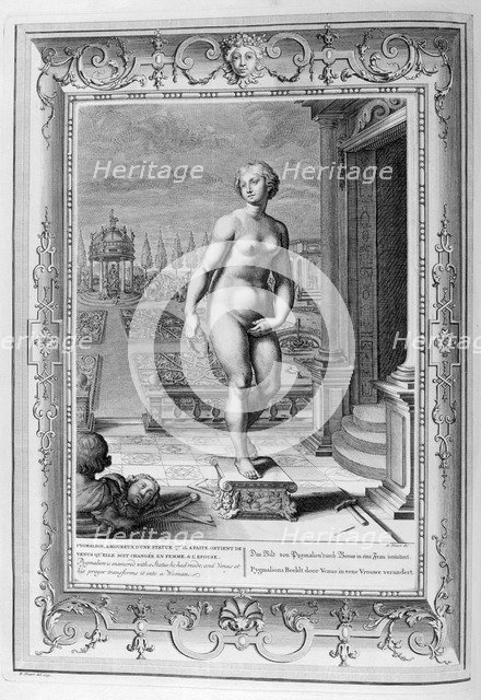 'Pygmalion is Enamoured With a Statue he Has Made', 1733.  Artist: Bernard Picart