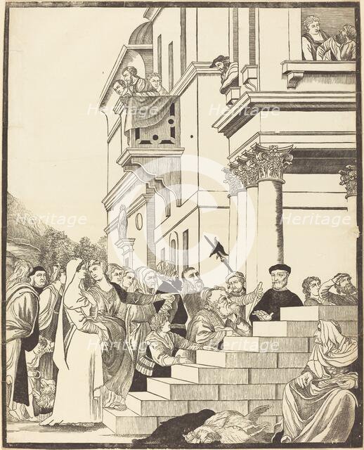 Presentation of the Virgin in the Temple [center plate], 1742. Creator: John Baptist Jackson.