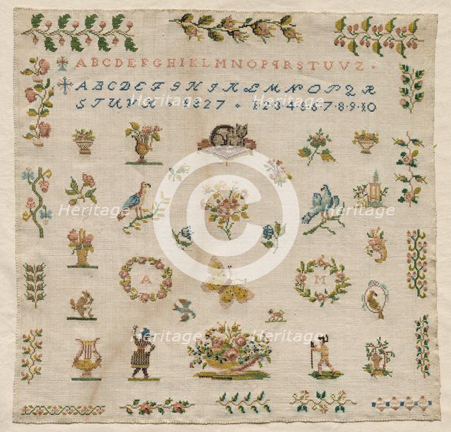 Sampler, 1827. Creator: Unknown.