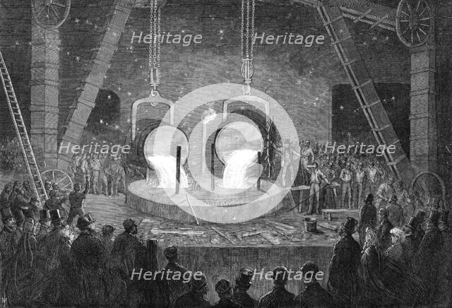 A visit to Penn's Marine Engine Factory, at Greenwich:...great cylinder for a...steam-engine, 1865. Creator: Unknown.