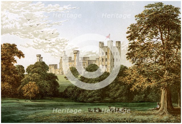 Penrhyn Castle, Caernarvonshire, Wales, home of Lord Penrhyn, c1880. Artist: Unknown