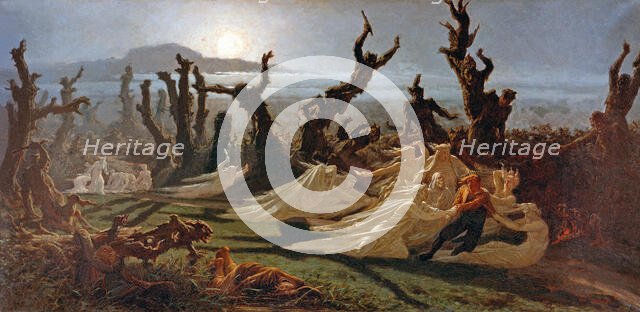 The Midnight Washerwomen (Les Lavandières de la nuit), 1888. Creator: Dargent, Yan' (Jean Edouard) (1824-1899).