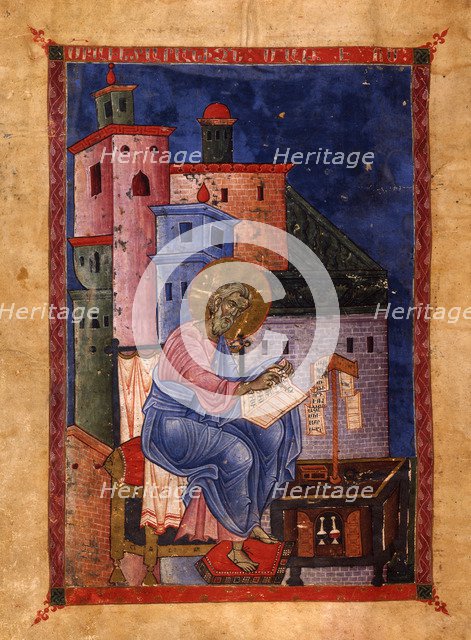 Saint Matthew the Evangelist (Manuscript illumination from the Matenadaran Gospel), 1270.