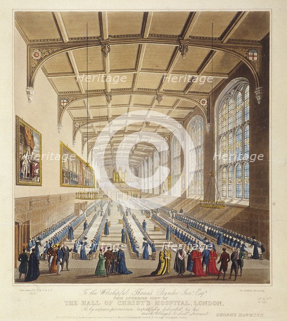 Christ's Hospital, London, 1830. Artist: George Hawkins