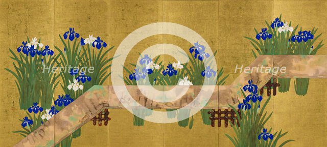 Bridge over Iris Pond, unknown date, c1820-1850. Creator: Suzuki Kiitsu.