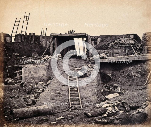 Taku, China: the North Fort: Chinese corpses on the day of the fort's capture by the English...1860. Creator: Felice Beato.