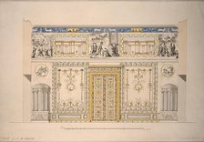 Design for the Lyons Hall (Yellow Drawing-Room) in the Great Palace of Tsarskoye Selo, Early 1780s. Artist: Cameron, Charles (ca. 1730/40-1812)
