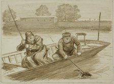 Fishing Scene, c. 1884. Creator: Charles Samuel Keene.