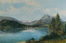 The Altausseersee with the Dachstein, around 1840. Creator: Thomas Ender.
