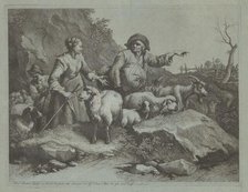 Peasant Man with a Sack and Two Shepherdesses, after 1765. Creator: Francesco Londonio.