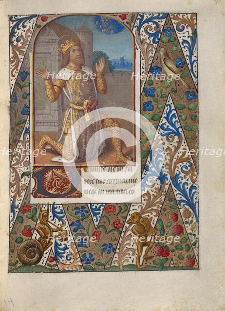 King David in Prayer; Book of Hours, about 1480-1490. Creator: Jean Bourdichon.