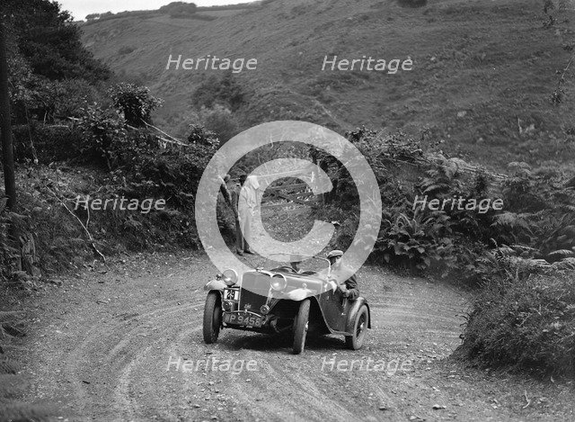 1935 Singer Le Mans 2-seater taking part in a motoring trial, late 1930s. Artist: Bill Brunell.