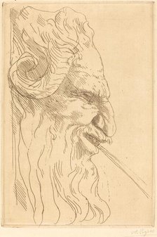 Head of a Satyr (Tete de satyre). Creator: Alphonse Legros.
