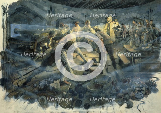 Pendennis Castle Gun Deck, late 1540s, (c1990-2010). Artist: Ivan Lapper.