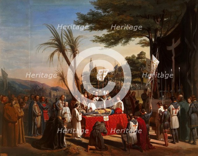 Funeral of Godfrey of Bouillon in Jerusalem, 23rd July 1100. Artist: Cibot, Édouard (1799-1877)