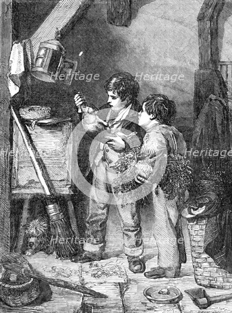 "The Dead Rabbit" - painted by J. Clark - from the Exhibition of the British Institution, 1857. Creator: Harvey Orrin Smith.