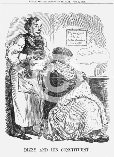'Dizzy and his Constituent.', 1858. Artist: Unknown