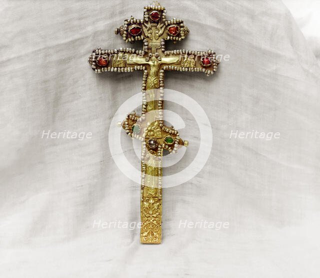 Cross with the likeness of the Holy Martyr Ipatii, vestry of the Ipatievsky Monastery, Kostroma,1911 Creator: Sergey Mikhaylovich Prokudin-Gorsky.