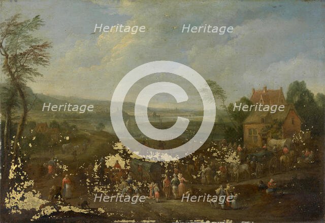 Landscape with Figures, c1710s. Creator: Karel Breydel.