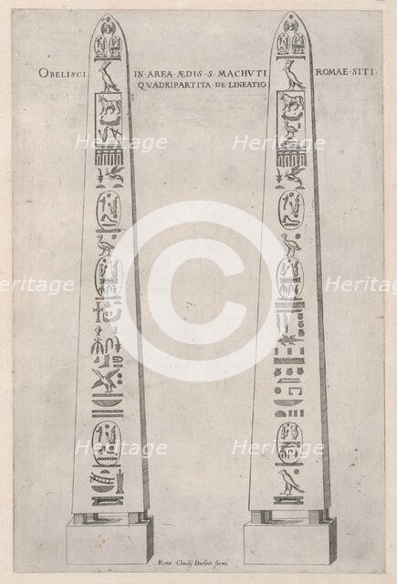 Speculum Romanae Magnificentiae: Egyptian Obelisk, mid-to-late 16th ce..., mid-to-late 16th century. Creator: Etienne Duperac.