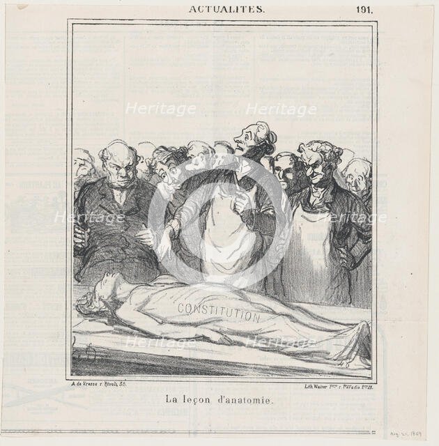 La leçon d'anatomie, 1869.  Creator: Honore Daumier.