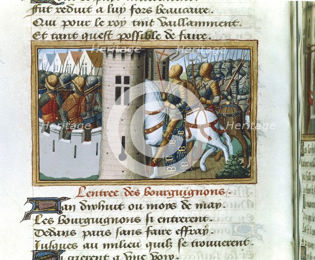 Entry of the Burgundians into Paris, 14 May 1418, (c1484). Artist: Unknown